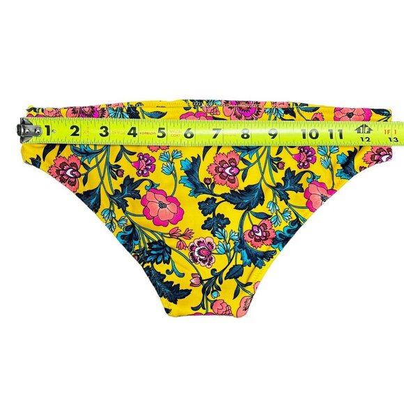 New Shade & Shore Bikini Bottoms XS Yellow Floral Swim Bottoms X-Small NWOT - Picture 4 of 7